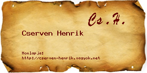 Cserven Henrik névjegykártya